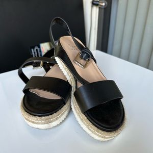 Target A New Day Rianne Espadrille Ankle Strap Sandals Black size 7.5